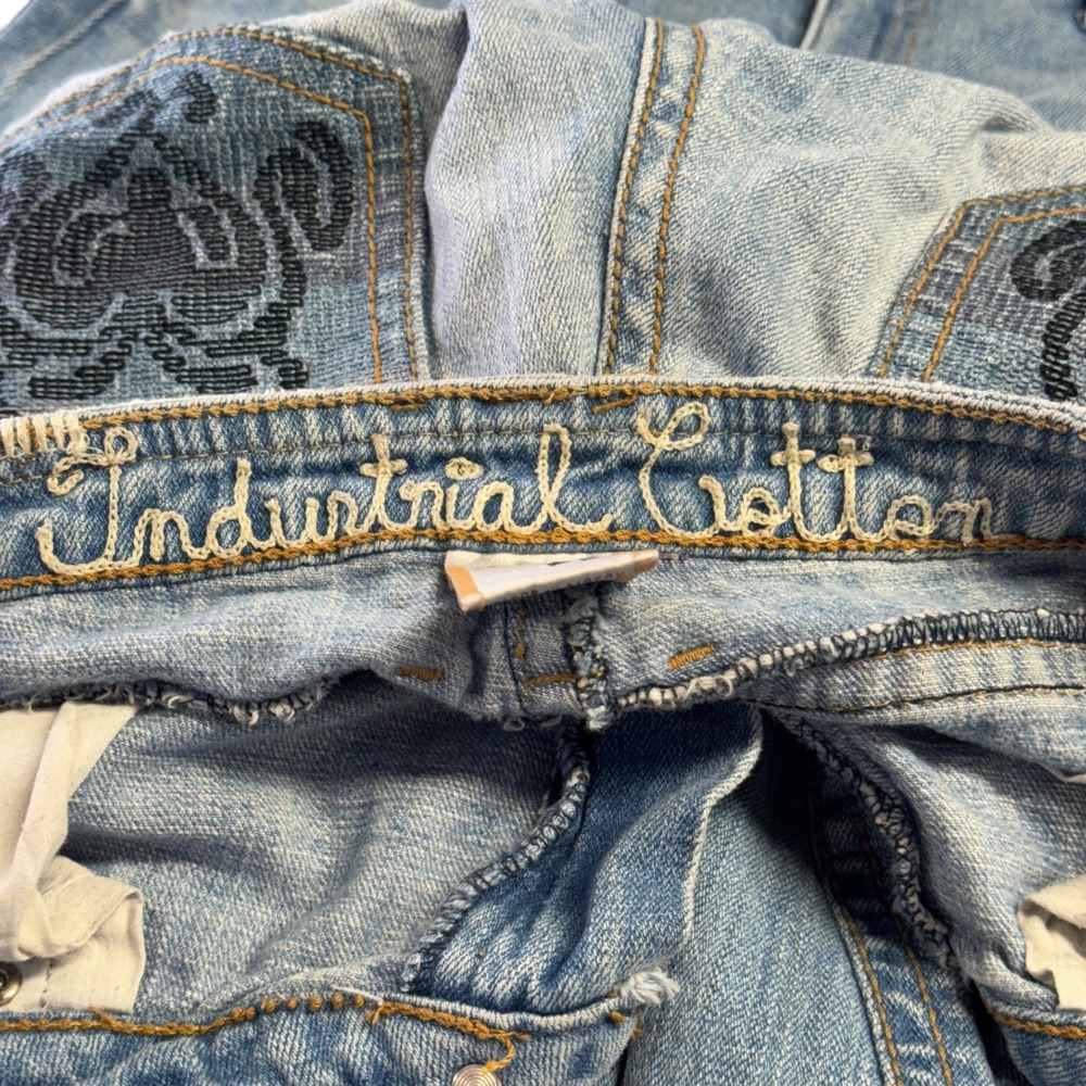 Industrial Cotton Capri Jeans Womens SZ 11 Blue Y2K Retro Streetwear Grunge 90s - Picture 6 of 11